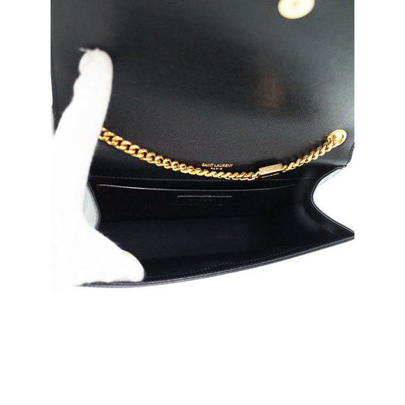 Saint Laurent Paris Kate Monogram Satchel Chain Shoulder Bag Black - Picture 3 of 9